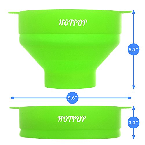 The Original HOTPOP Microwave Popcorn Popper, Silicone Popcorn Maker, Collapsible Bowl BPA Free & Dishwasher Safe (Green) - Thumbnail 2