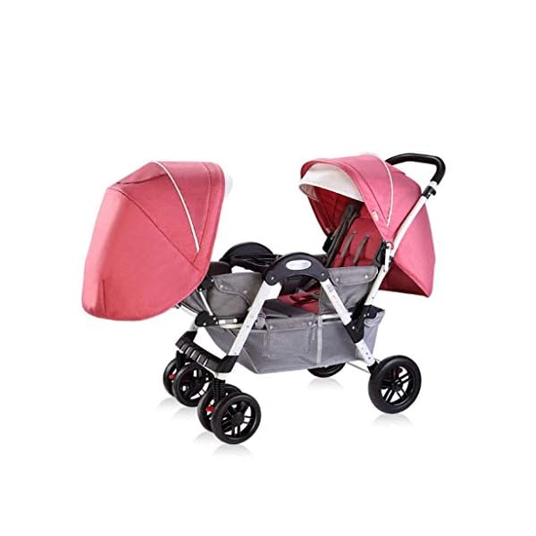 TQJ Cochecito de Bebe Ligero Twins Baby Stroller Puede Sentarse y