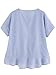 SheIn Women's Loose Ruffle Hem Peplum Short Sleeve Blouse Top One-Size Blue