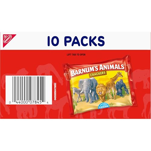 BARNUM’S ORIGINAL ANIMAL CRACKERS, KIDS SNACKS, 10 SNACK PACKS