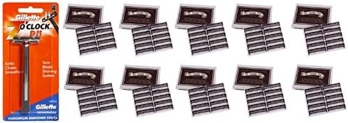 7 O'Clock PII Trac II Razor + Colonel Ichabod Conk Trac II Blade Cartridges 10 ct. (Pack of 10) + FREE Scunci Effortless Beauty Black Clips, 15 Count