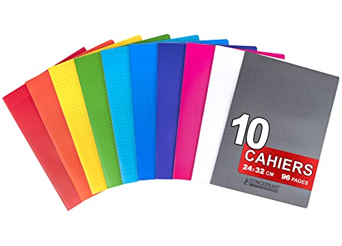 Conquerant 10 Stapled Notebooks 24 x 32 cm Large Squares Seyes 96 Pages 90 g