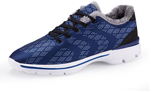 UMmaid Mens Faux-Fur Lining Winter Shoes Casual Tennis Walking Shoes Lightweight Outdoor Sneakers