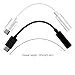 FanTEK USB C to 3.5mm Headphone Jack Cable Adapter 2-Pack, Type C 3.1 Male to 3.5mm Female Stereo Audio Headphone Connector for Motorola Moto Z, LeEco Le 2/Max 2 and More, Black and White