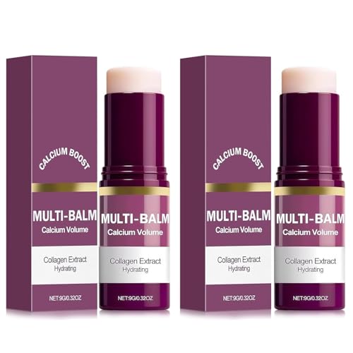 LBOYLOVE® 2 Pcs Calcium Multi Balm, Calcium Volume Multi Balm – Korean Collagen Moisturizing Stick for Anti-Aging, Hydrating & Firming Treatment with Vitamin E – Suitable for Eyes, Face, Neck