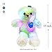 WEWILL Adorable LED Light up Glow Teddy Bear, Teddy Bear Little Stuffed Toys, Stuffed Plush Toy with Colorful Flash LED Light , Stuffed Animal Gifts for Mother's Day 15-Inch (Blue)