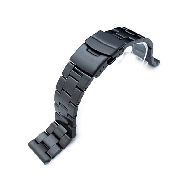 20Mm Solid 316L Stainless Steel Super Oyster Straight End Watch Band-Pvd Black (848568007945)