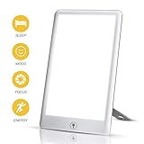 Light Therapy Lamp, Sakobs LED Therapy Light with UV-Free 10000 Lux Brightness, LED Therapy Box with 3 Adjustable Brightness Levels, Touch Control, Standing Bracket & Compact Size for a Happy Life