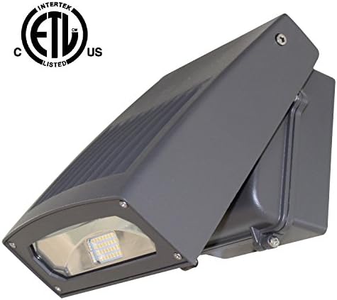 JMKMGL 20W Slim LED Wall Pack Light,90 Degree Adjustable Head,100-277VAC,2000lm 5000K Daylight,Waterproof IP65 Outdoor Security Area Lights with ETL (20W Adjustable)