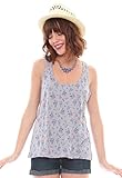 Ditsy Floral Racerback Tank Grey M