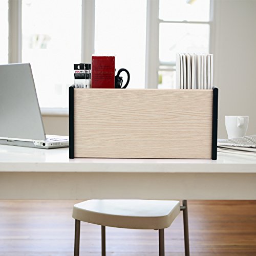 AZDENT Wood Desk Organizer Office Storage Rack with 2 Drawers 5 Compartments 2 Mail Sorter Holder Desktop Table and Counter