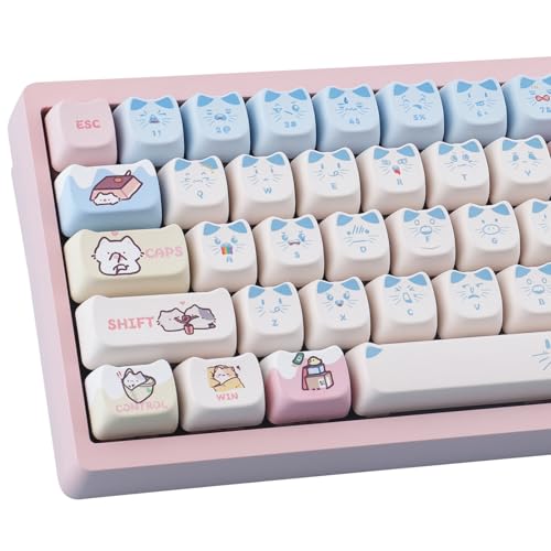 CAT TYRIXKI PBT Keycaps 142 Keys Pink
