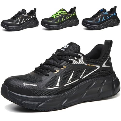Safety Shoes Men Work Sneakers Women Comfortable Lightweight Safety Shoes with Breathable Steel Toe Caps