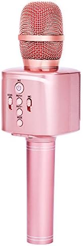 VERKB Wireless Karaoke Microphone Speaker, 2600mAh Portable Bluetooth Karaoke Singing Machine Home KTV for iPhone Android Smartphone and Gift for Kids Birthday, Valentine's Day(Rose Gold)