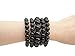 Fashion21 Women's Simulated Pearl Stretch Bracelet Stack 5 Piece Set (Black)