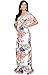KOH KOH Womens Short Kimono Sleeve V-Neck Floral Summer Long Casual Maxi Dress