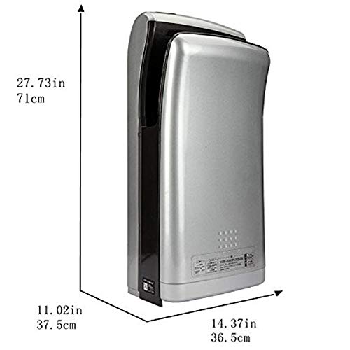 interhasa! Hand Dryer, Automatic Hand air Dryer, Powerful 1800W, Dry Hands in 5s, Low Noise 65 dB, ABS Material, for Home or Commercial Bathrooms, Hotel, Restaurant(Grey, 110V) - Thumbnail 5