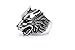 HIJONES Men's Jewelry 316l Stainless Steel Wolf Head Skull Ring, Size 10