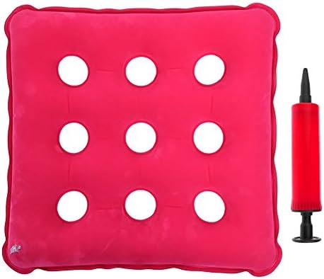 Inflatable Seat Cushions- 17" X 17" ,Heat Sealed Construction for Durability, Air Seat Cushion for Wheel Chair and Day to day use . Ideal for Prolonged Sitting .FDA Approved (Rose Red)
