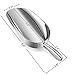 Goplus 2PCS Ice Scoop, 12oz Cast Aluminum Food Candy Scooper Flat Bottom, Perfect for Kitchen Bar Party Wedding, Set of Two (Silver)