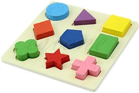 Kids Baby Wooden Learning Montessori Early Educational Toy Geometry Puzzle dukke helter barn (Style 1)