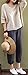 Soojun Women's Essential Casual Loose Solid Cotton Linen Tops Blouses Beige,Beige,One Size
