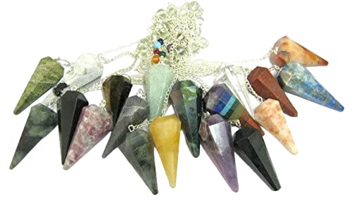 Set Of Fifteen Gemstones Cone Pendulums Crystal Healing Reiki Dowsing Feng Shui men women gift Meditation chakra balancer wellness handcrafted