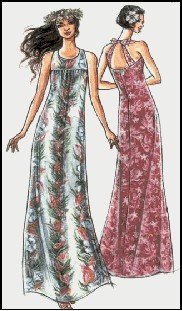 Hawaiian Muumuu Dress with Back Straps Sewing Pattern #309