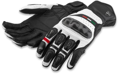 Ducati Diavel 2014 Leather Gauntlet Glove by Rev'It Black White Size XX-Large