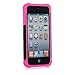 iPod Touch, Hybrid Luxurious Lattice Dazzling Bling Bling Dual Layer Combo Case for Apple iPod Touch 6th Gen 5th Gen by iSee Case (Black on Pink)