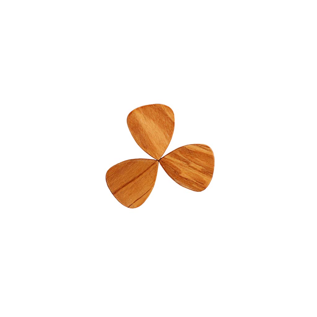 Ogdni Wooden Guitar Picks 3 pcs, Wood Guitar Plectrums in Various Flexibility - for Acoustic, Electric and Bass Guitar (LA16)