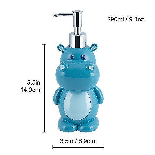 Allure Home Creations Hippo 3-Piece Bathroom Accessory Set - 1 Lotion Pump,1 Toothbrush Holder and 1 Wastebasket