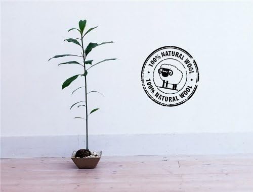 Vinyl Decal Mural Sticker 100 % Natural Wool Sheep Quality Stamp D546