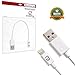CreatePros Apple Certified Short Lightning to USB Cable for iPhone, iPad and iPod - 7.5 Inches (19 Centimeters) - White