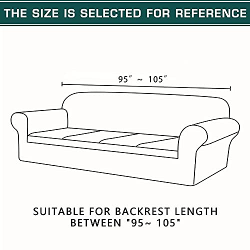 TFJ Stretch Couch Cover for Dogs, Soft Sofa Cover, XL Couch Slipcover with Elastic Bottom Anti-Slip Foam Washable Furniture Protector for Pets, Kids