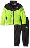 PUMA Boys' Pop Color Track Jacket and Pant Set, Acid Yellow, 6