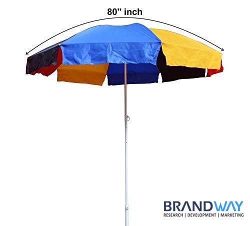 Promotional Garden Umbrella Without Stand 6 Ft Thick Waterproof Fabric (Multicolor)