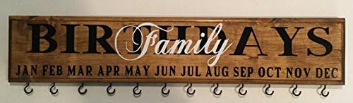 Birthday Reminder Board with Name Circles Natural Walnut