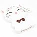 iPhone 6 6S Case, Maoerdo Cute 3D Cartoon White Plutus Cat Lucky Fortune Cat Kitty with Bow Tie Silicone Rubber Phone Case Cover for Apple iPhone 6 / 6S 4.7 inch