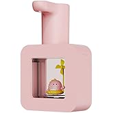 Automatic Soap Dispenser, 400ml Cute Hand Soap Dispenser Foaming Touchless Water Proof Kids for Home Bathroom School(Pink)