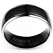 Jude Jewelers 8mm Black Solid Real Titanium Metal Ring