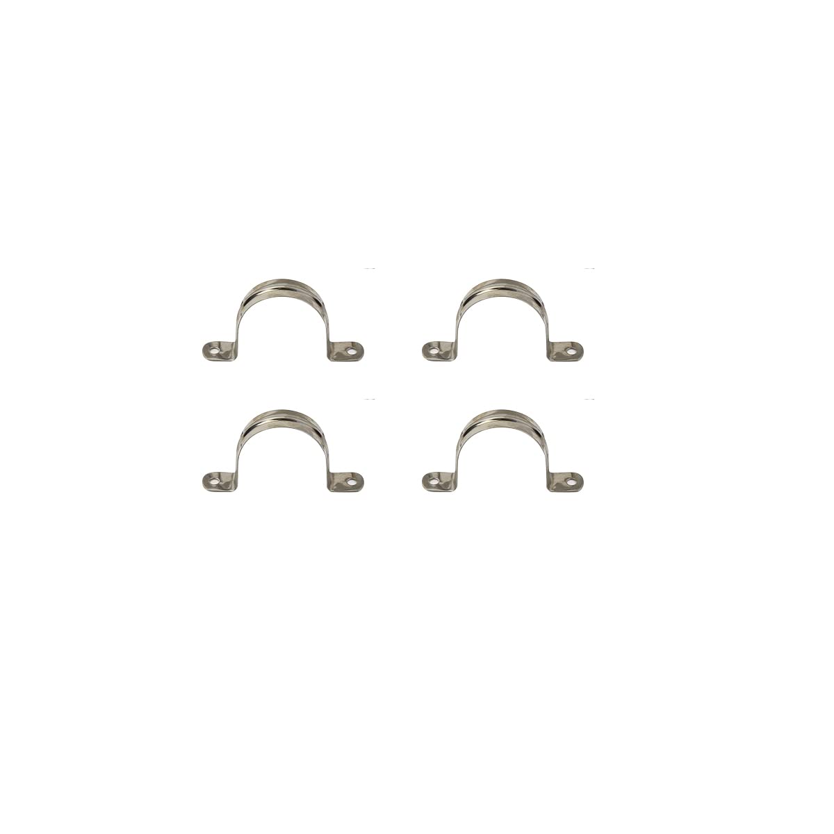 Unifizz Pipe Strap Clamp 2 Holes Tie U-Shaped Clamp Bracket Stainless Steel Tie Tension Clamp 75MM 4Pcs