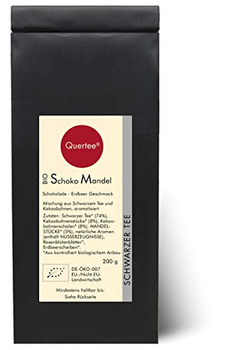 Quertee - "Schoko-Mandel" Bio Schwarztee mit Schokoladen-Erdbeer Geschmack (200 g) – Bild 4