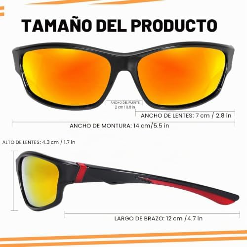 4 Piezas Gafas de Sol Hombre Polarizadas, Gafas de Sol Hombre, Protección UV400 para Correr Conducir Pescar Ciclismo