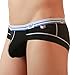 Meykiss Mens Ice Silk Breathable Triangle Underpants Brief Panties US L Black