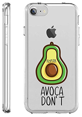 iPhone 7 Case Avocado Avocadont Funny Quote Meme Transparent TPU Plastic Designer Case Cover For Teens Girls Women. Fits iPhone 7 7S [ KlypsterLite ]