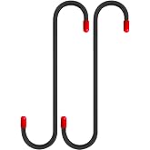 2 PCS Brake Caliper Hanger Hooks with Red Rubber Tips,Auto Brake Caliper Compression Tool,Automotive Tool for Braking,Axle,Bearing,Suspension Work,Car Tools Gifts for Men,Dad (Black)