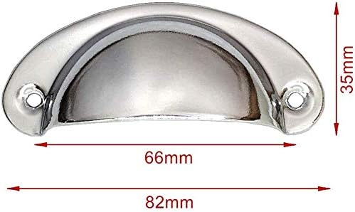 Namvo 10 Pack Drawer Pull Handles Vintage Antique Shell Cup Kitchen Cupboard Door Cabinet Furniture Knobs with Screws White (8.2 X 3.5cm) - Image 4