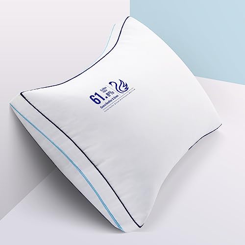 Premium White Goose Feather And Down Bed Pillows,Firm And Supportive