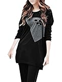 Allegra K Ladies Long Sleeve Tops Jersey Oversize Loose T Shirts
